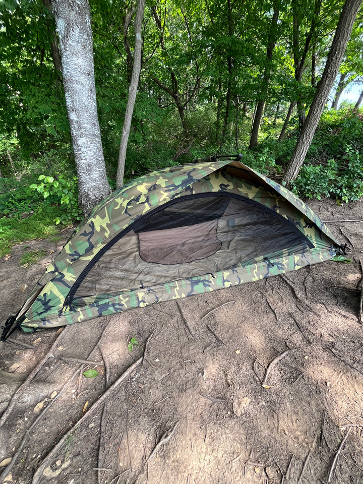 U.S. Military ICS Individual Combat Shelter – 1-Person Tent (Woodland or Universal Camo) – ORC Industries, Inc