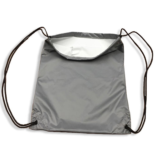 Grey Nylon Drawstring Bag